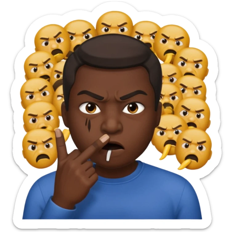 😱😡👿Kuchh Aisa Hi image Rahe Jo Apne Munh per ungali Rakhe Hue silent Rahe Uske Jaisa bahut image bnao sticker