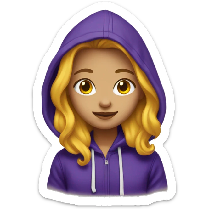 Girl with yellow hair and an LSU hoodie sticker