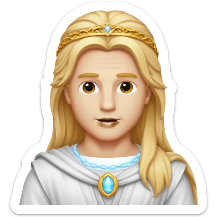 Apollo, God of Light from Gods and Goddesses with long golden blonde hair, white outfit sticker
