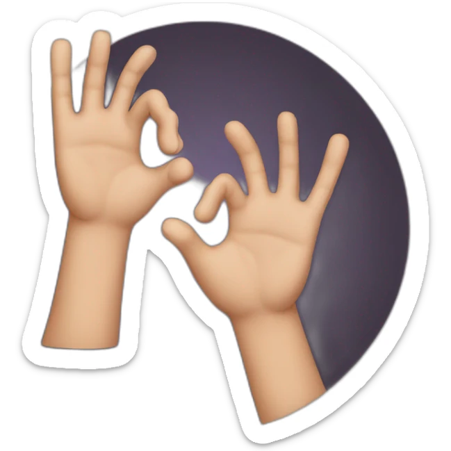 two fingers hand sticker