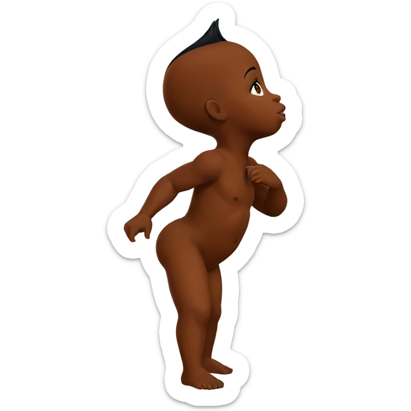 dark skin shota nude portrait sticker