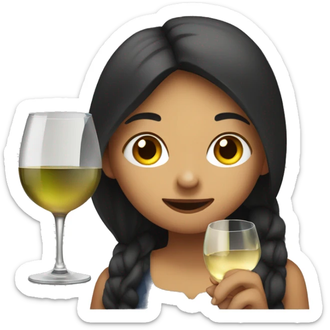 girl drinking liquified money from a wine glass sticker