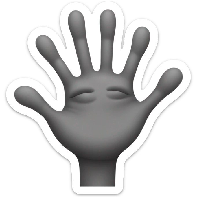 un pequeño alienigena gris con grandes ojos negros que saluda sticker