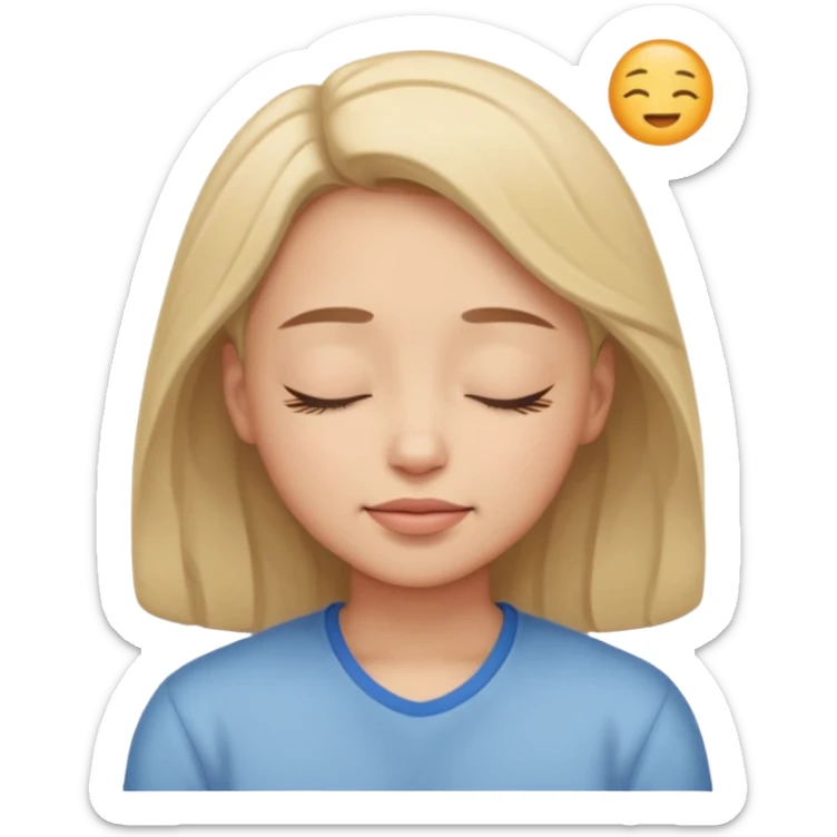 Augen geslossen. Total im moment. Glpcklich, leichtes lächeln. Verträumt. Leichtigkeit. Freiheit. sticker