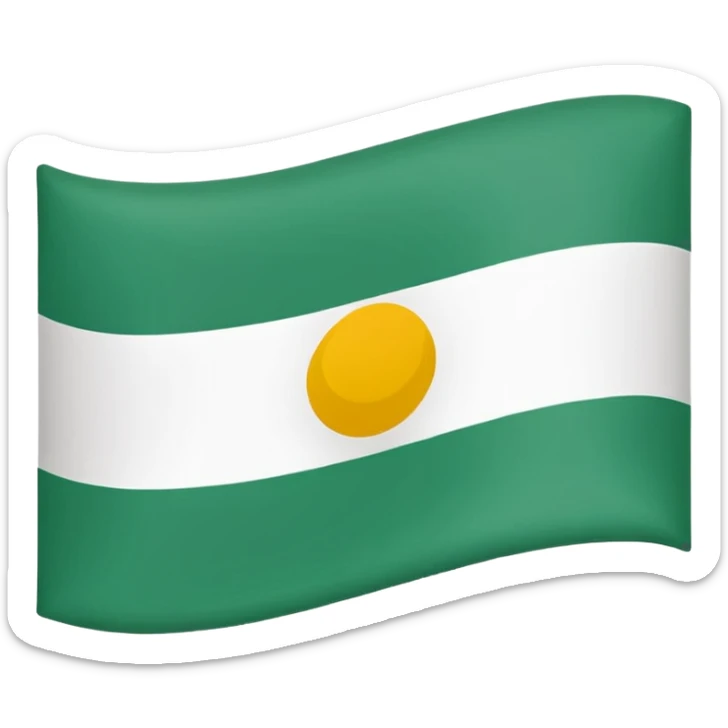 bandera con solo tres franjas horizontales de la misma anchura: verde (superior), blanca (centro), verde (inferior). sticker