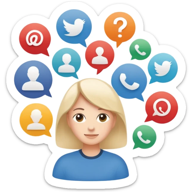 Make me an emoji for an app. The emoji is to highlight "social", "Real people", Reviews, trust, and brand recognition  - Should be circles in a flattened style.

Think favicons like reddit (don't use real favicons) and limit to 3 sticker