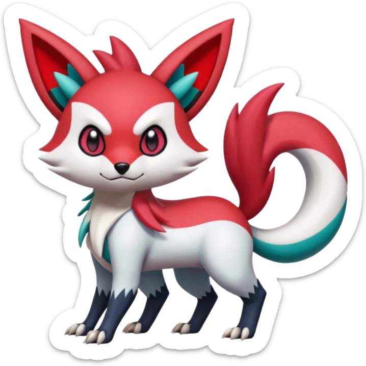 Meloetta-Sneasel-Zangoose-Obstagoon-Pokémon-Fakémon-fusion-hybrid-creature sticker