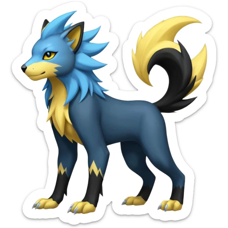 PalkiaZeraora-Manectric-Luxray-Fakémon-fusion-animal-creature, full body  sticker