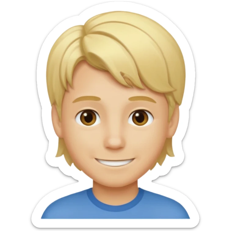 Je veux un garçon blond qui montre à la caméra ses cheveux avec des mèches blondes sticker