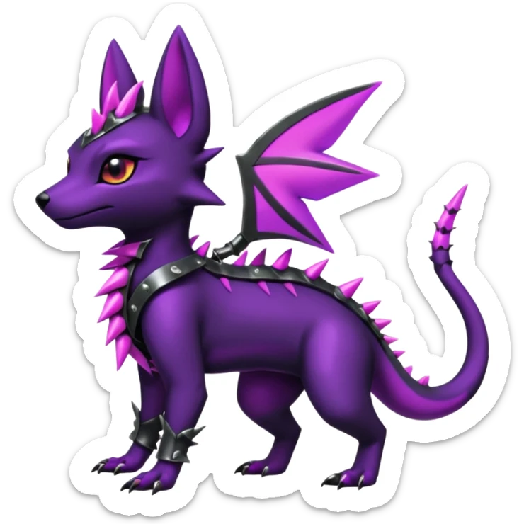 Shiny Dark Edgy Gothic Gloomy Futuristic Salandit-Umbreon-Shaymin-Delcatty-Hybrid (Full body) sticker