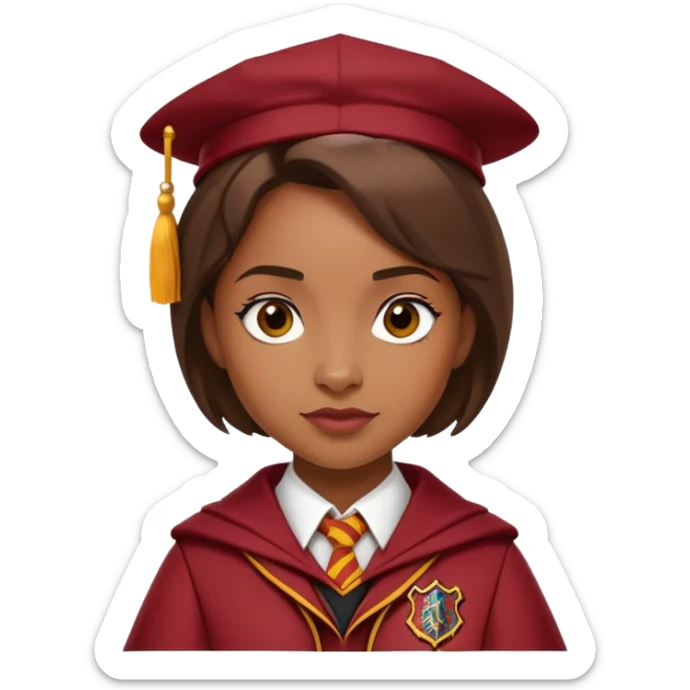 Angelina Johnson in harry potter, wear hogwarts gryfindor uniform sticker