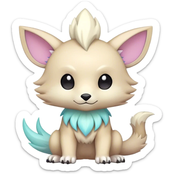 cool colorful chibi pastel edgy fantasy animal hybrid Fakemon full body sticker