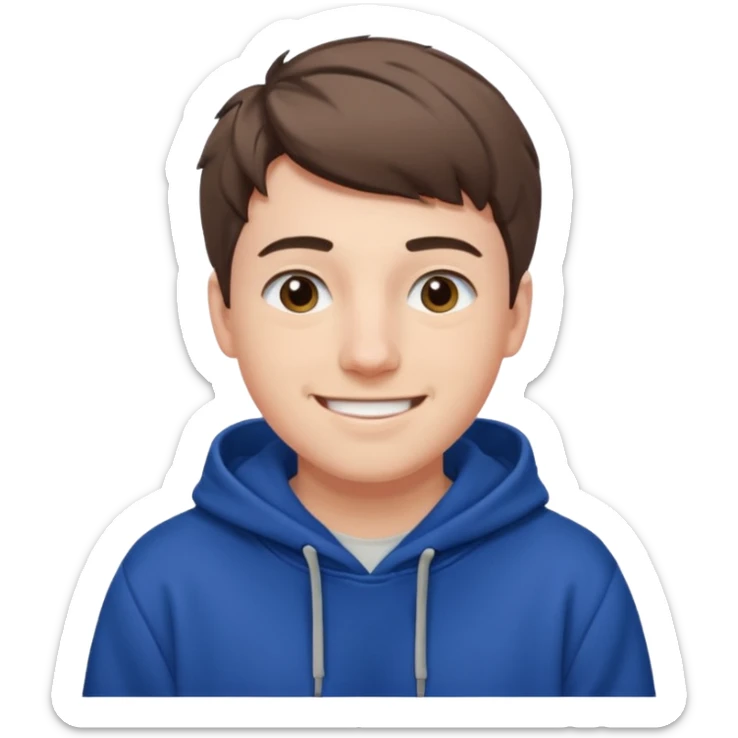 Draw MrBeast in casual hoodie with short hair & friendly smile. sticker