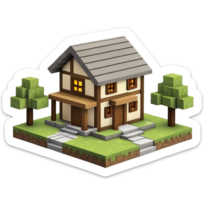 Minecraft house sticker