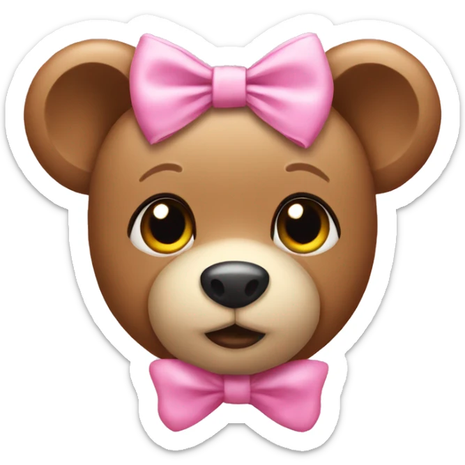 Teddy pink bow  sticker