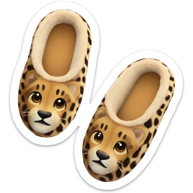 Cheetah slippers sticker