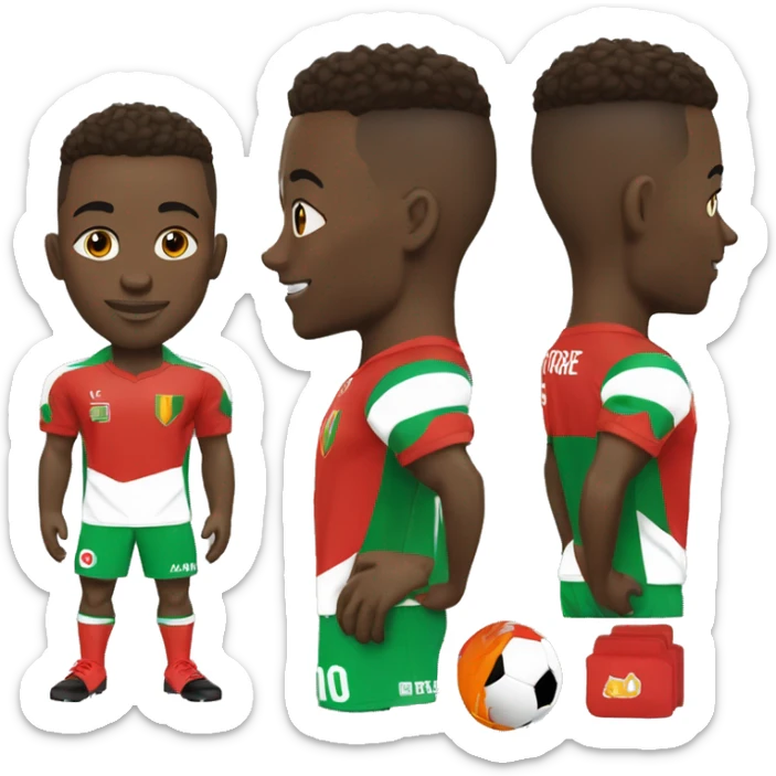 Ibrahim Traoré en maillot du Burkina Faso et sur un terrain de football  sticker