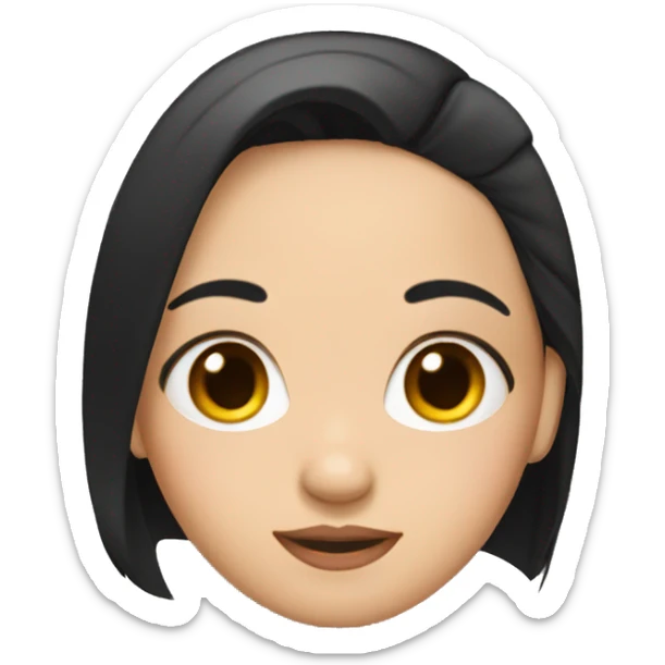 Girl with black straight hair, with a bow in her hair sticker