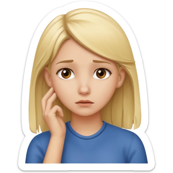 head holding ear like you cant hear someone blonde girl sticker