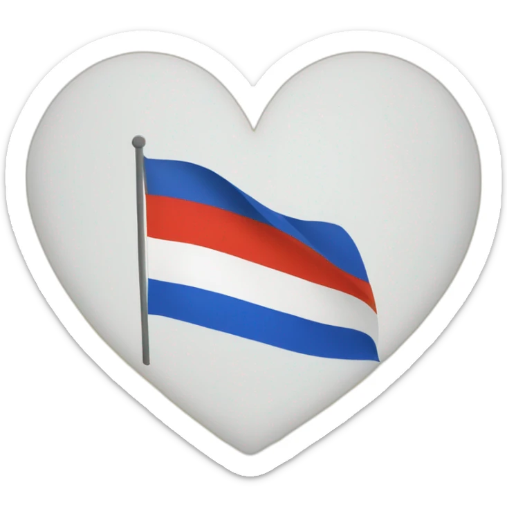 russian empire flag (black yellow white colors) in heart like IOS emoji minimalistic sticker