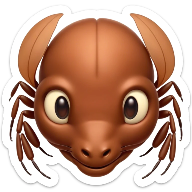 Beautiful and Majestic Ant Portrait Emoji, Head and body rendered in serene repose with a gentle, content smile, showcasing a finely detailed, compact form with eyes softly closed in tranquil slumber, Simplified yet exquisitely endearing features, highly detailed, glowing with a soft, drowsy natural light, high shine, relaxed and utterly noble, stylized with an air of timeless industrious grace, soft glowing outline, capturing the essence of a majestic ant that embodies the quiet power of nature! sticker