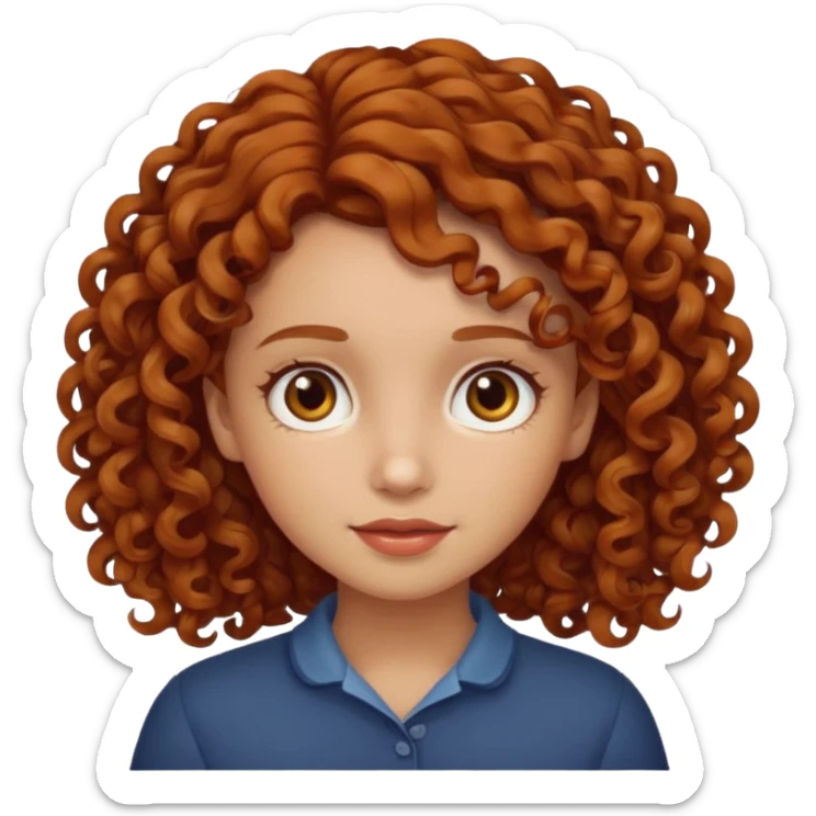 Chica morena clara con el pelo con rizos ni tan sueltos pero tampoco como un afro q tengas una tonalidad cerca del color rojo sticker