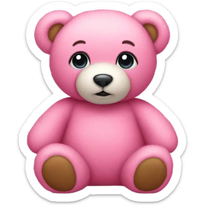 Pink teddy bear sticker