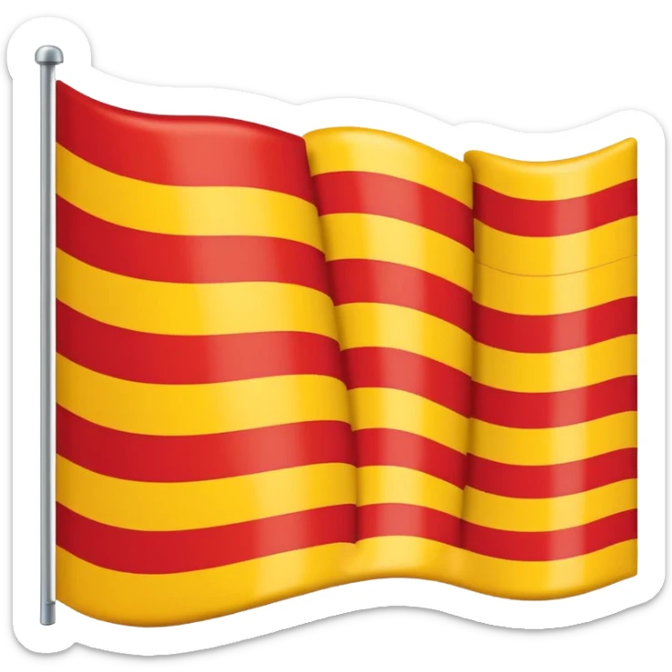 What emoji of flag which includes 50% yellow strip top nd bottom 50%red flag sticker