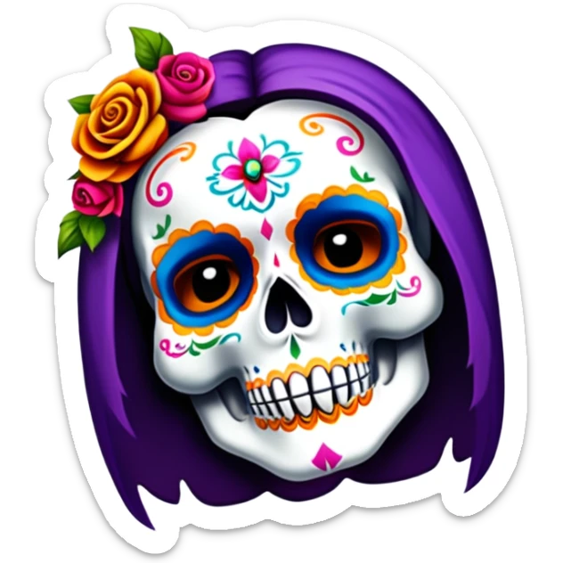 Create an image with día de los muertos topic to share with my Spanish students sticker
