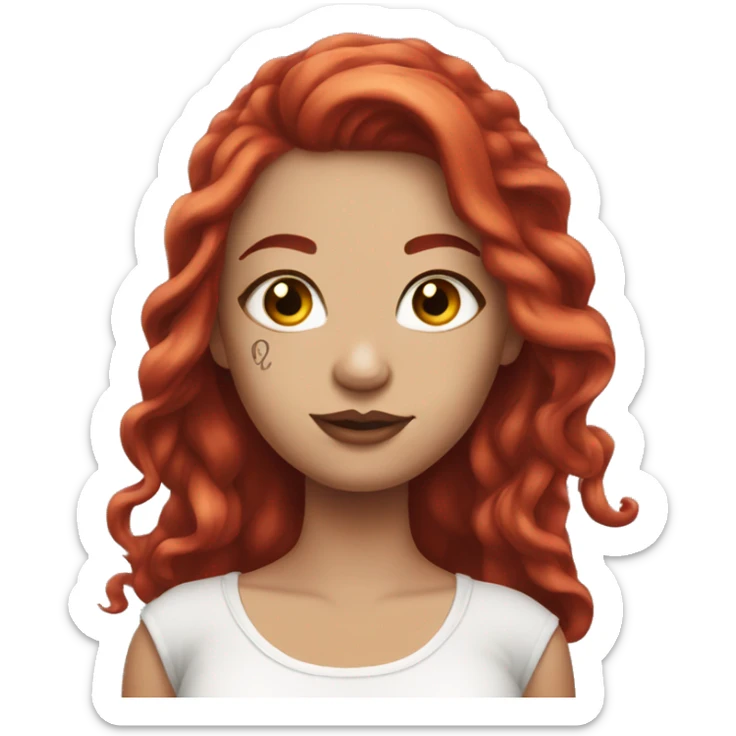 Mega Beautiful girl with white skin, long red hair and arms tattoos sticker