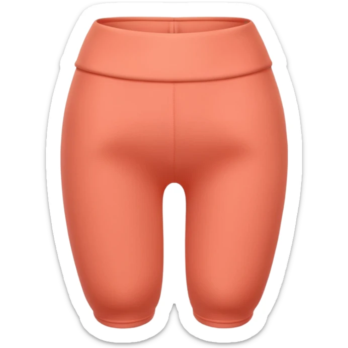 A 3D cartoon peach-coral leggin with gentle fabric folds and neat finish, isolated on plain background, Memoji-style. sticker