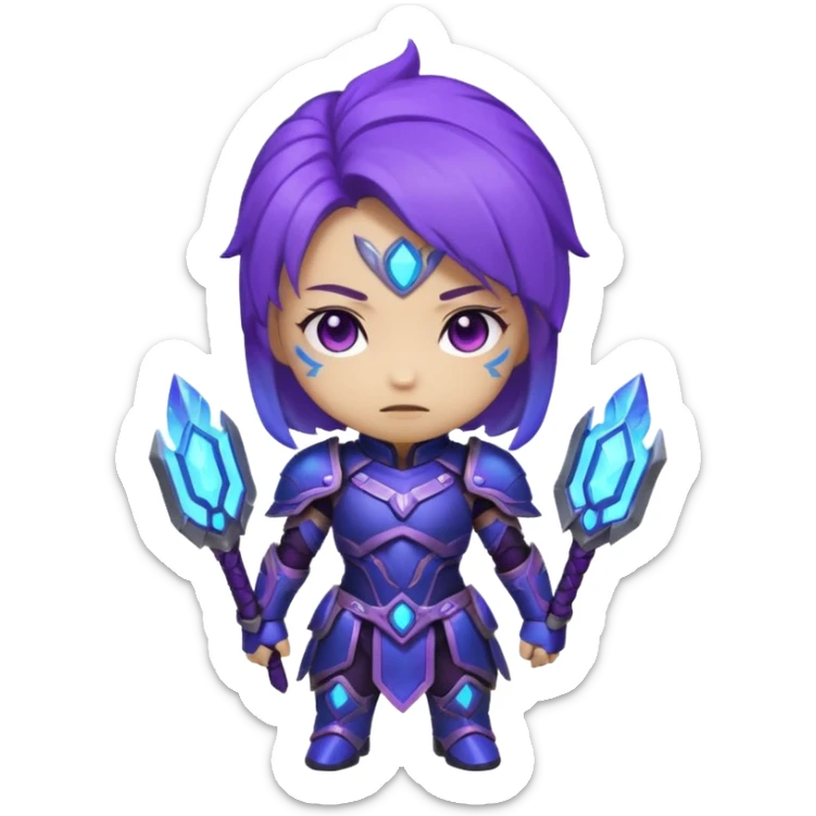 i want to create an emoji of kaisa from league of legends with the chibi style sticker
