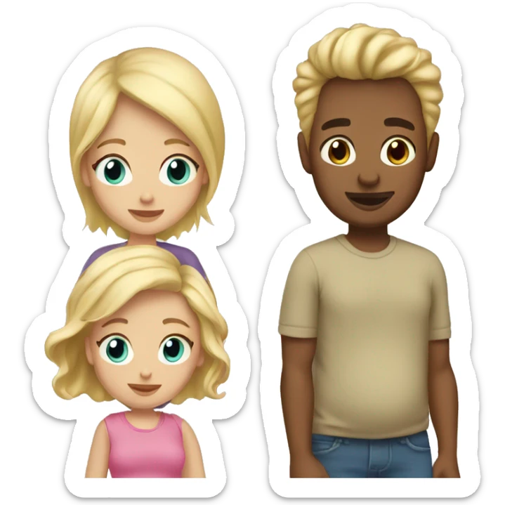 blonde-dad, blonde-haired-pregnant-mother, blond-haired-sister sticker