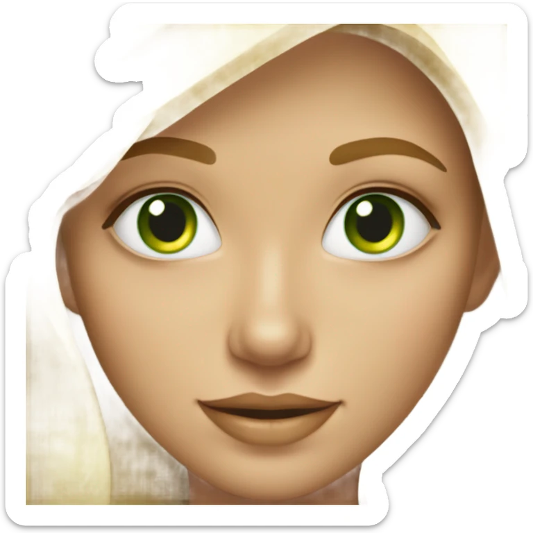 gorgeous blonde girl green eyes gold jewlery sticker