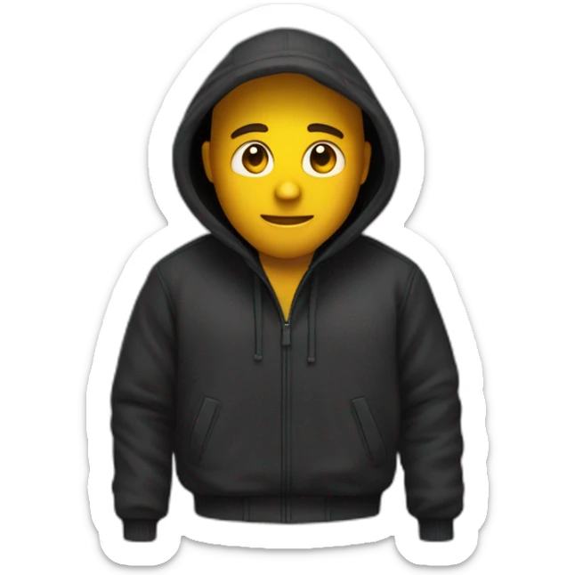 Homme vêtu de vêtements noir avec une cagoule sticker