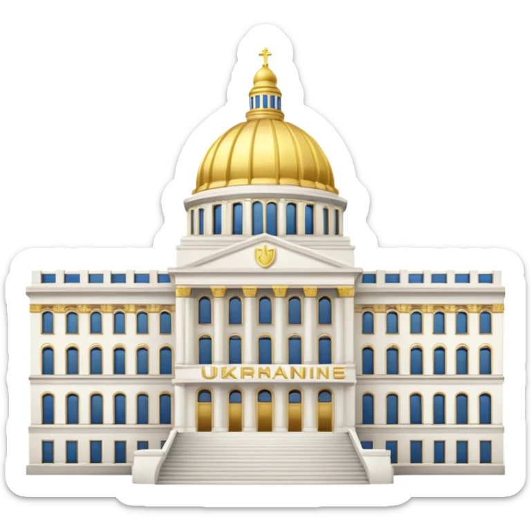 make the png emoji of Ukraine president's office building sticker
