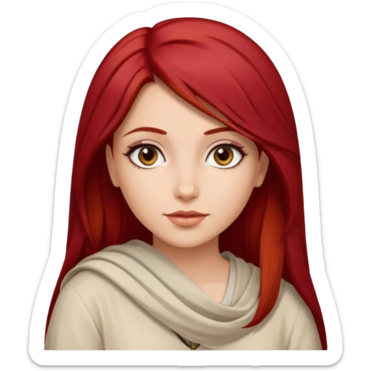 Chica Pelo corto de color rojo cereza con chica árabe pelo largo guapísima  sticker