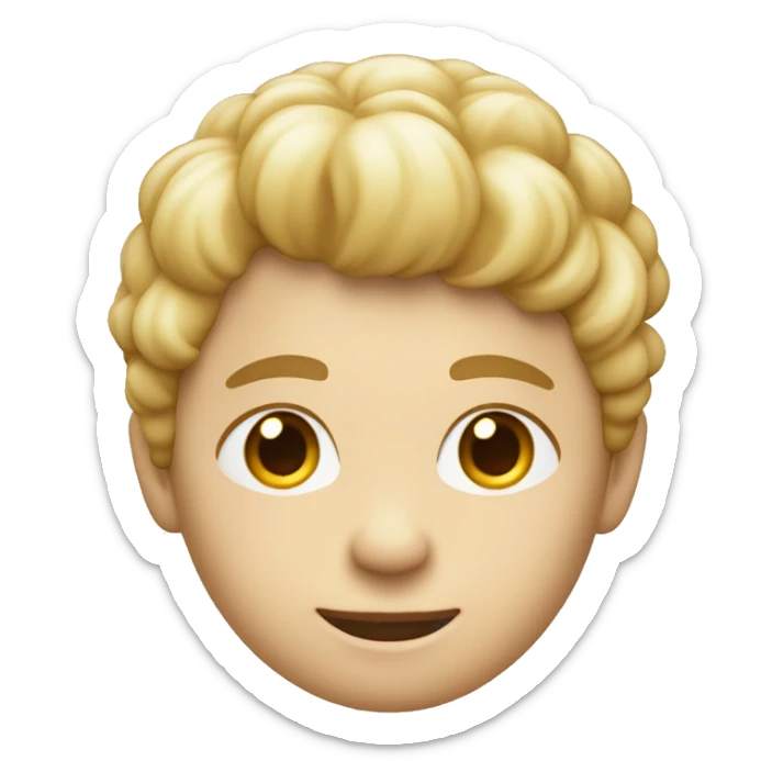 Niño de piel blanca pelo con un fadecut rubio y laptop marca apple sticker