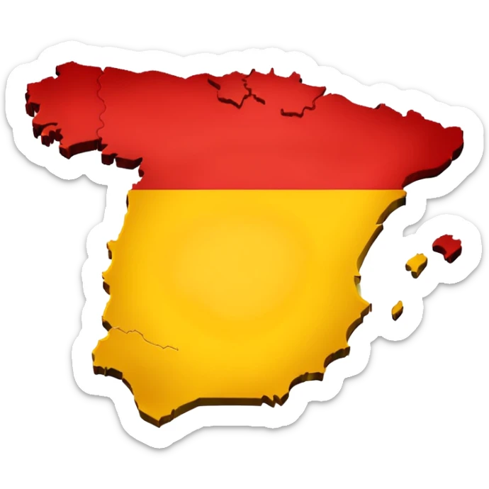 simple map of Spain (the country) in red and yellow emoji sticker