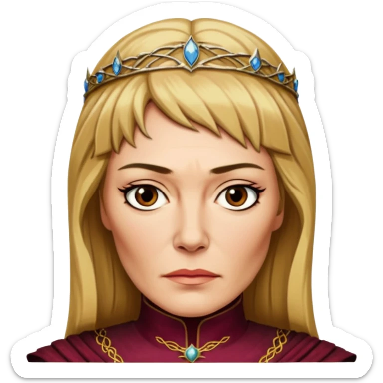 Cersei Lannister 40 years wihtout crown   from Games of throne character face only front face sticker
