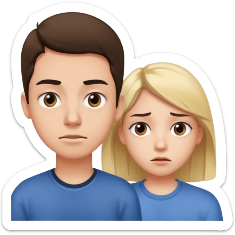 Indifference - lack of interest, concern, or sympathy - teenager rolling eyes with parent in the disance behind them sticker