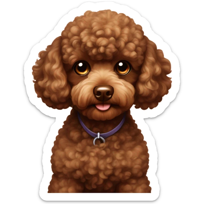 Dark a brown toy poodle reputation era and a light brown toy poodle sticker