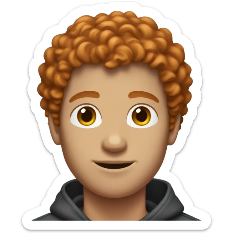 ginger male college student tall curly hair no facial hair  sticker