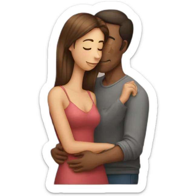 Une femme fait un bisous sur la joue d'un homme sticker