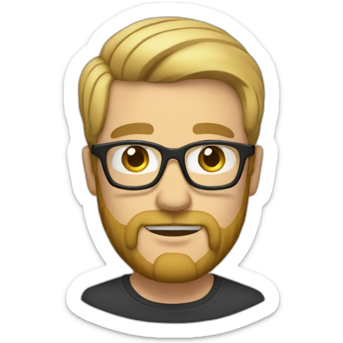 adult man face with blonde hair and beard and spects  sticker