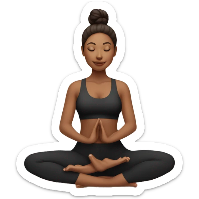 mujer con el cabello roja y piel blanca haciendo yoga con ropa negra sticker