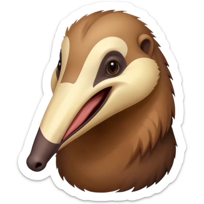 In South America, there lives a species of bear that eats ants: the anteater! The anteater uses its tongue, which is very long. sticker