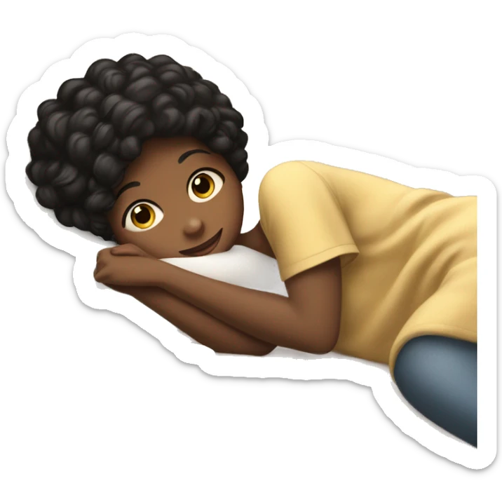 A little black-haired girl who loves coffee, studies hard, is in love with a boy, is clean, and loves to sleep. sticker