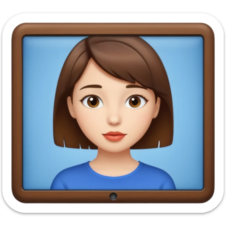 Chica güera,pelo corto,pelo castaño y dando un beso ala pantalla  sticker