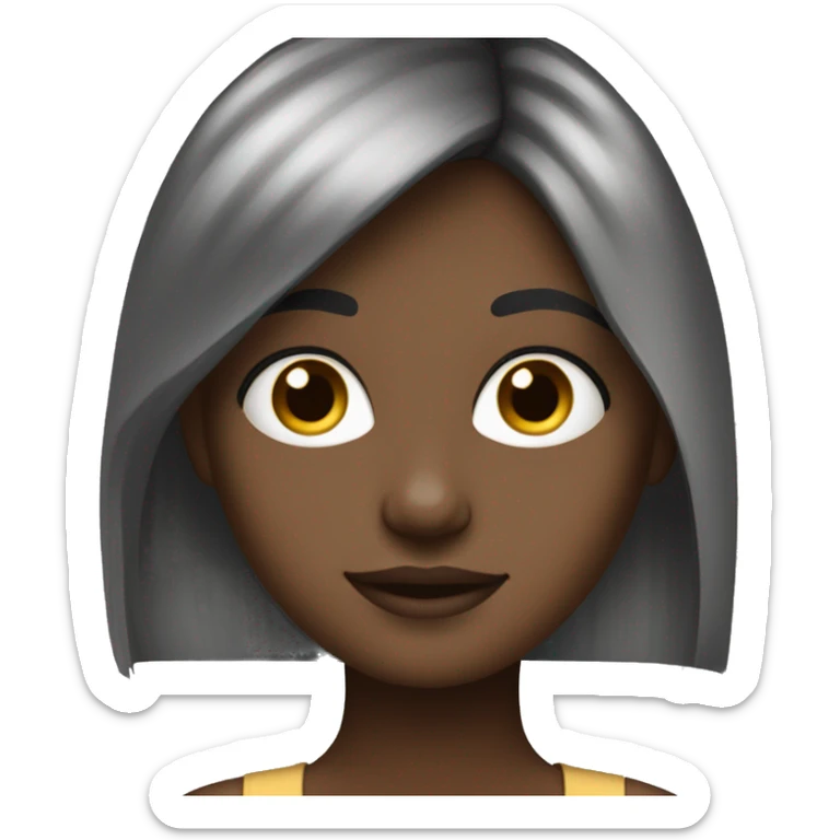 girl with straight hair curtain bang hair cut haircolour is black and complexion is fair in colour using hp laptop sticker